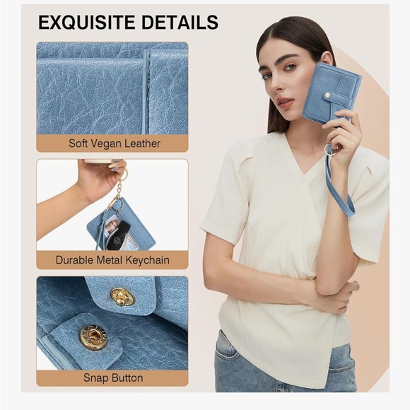 Vegan Leather Wallet with Wrist Strap - Picture 3 of 5